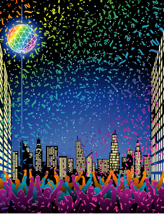 Fireworks over the city